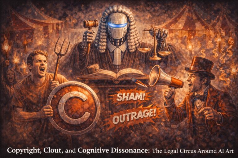 Featured image for Copyright, Clout, and Cognitive Dissonance: The Legal Circus Around AI Art